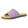 Pantolette TAMARIS, Damen, Gr. 39, lila, Leder, unifarben, modisch, Schuhe, Sommerschuh, Schlappen mit breiter Bandage