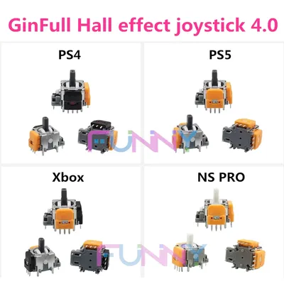 10PCS Ginfull Hall Effekt Joystick 4th Gen Für PS5 Schalter Pro Controller 3D Analog Stick Sensor Image