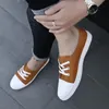 Slipper Flat Work Leder Sneakers Mann atmungsaktive Slip-Ons vulkan isieren Schuhe für Männer weiß