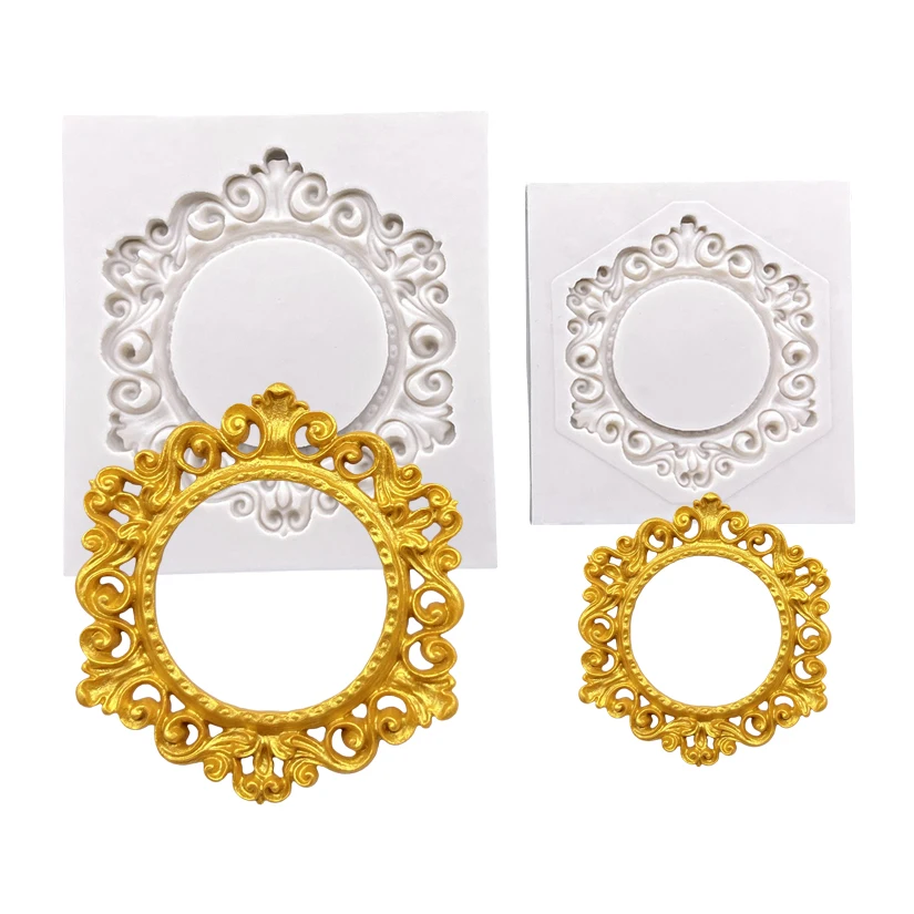 Fotorahmen Silikon-Zuckergussform Harzwerkzeuge Schokoladen-Cupcake-Backform Fondant-Kuchendekorationswerkzeuge Image