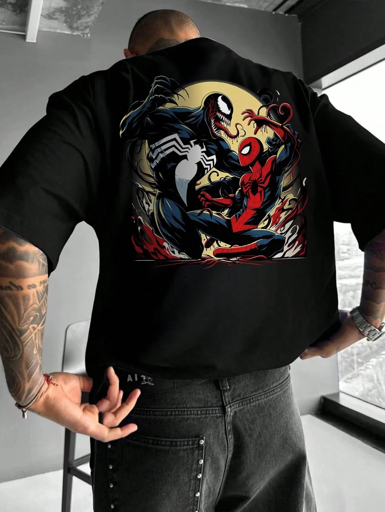 Disney M-Marvel & S-Spider-Man Cartoon Print Kurzarm T-Shirt Casual Sommer Tragen Für Männer Hip Hop Streetwear Männer Kleidung T