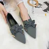 Plus Größe 42/43 Schuhe Damen Elegante Bogen Wohnungen Spitz Loafers Frauen Ballette Femme Boot