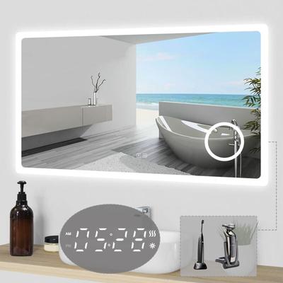 Wandspiegel led Badspiegel Badezimmerspiegel mit steckdose Bluetooth 3 farben Dimmbar Memory Image