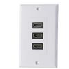 Aougo - 3-Port-HDMI-2.0-Wandplatte, HDMI-Komponenten-Composite-Komponenten-Audio-Wandmontagebuchse,