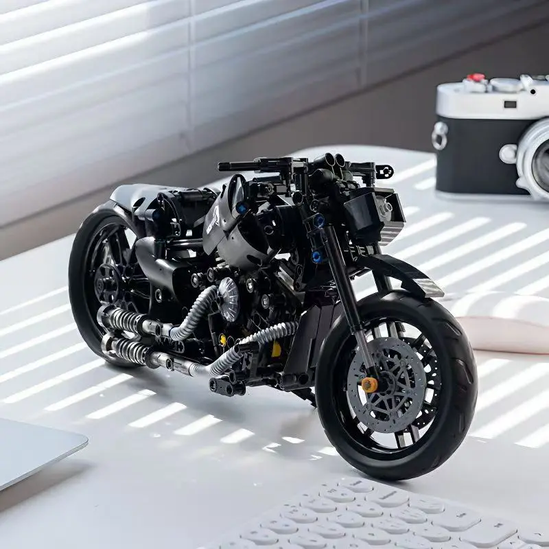 586 Stück Duke Harle technische Motorrad-Bausteine – Rennwagen, Modell MOC, Fahrzeug, Spielzeug für Kinder, Geschenk Image