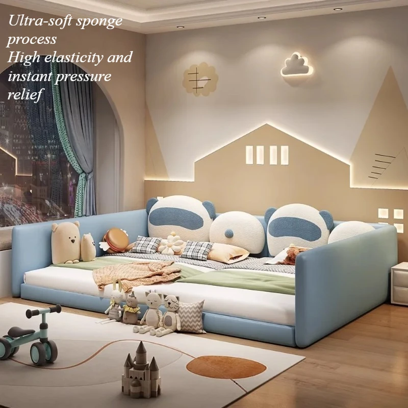 150cm 180cm Kombinierbares Abnehmbares Panda-Nachttischbett Eltern-Kind Weiches Bett Sicherheitsgeländer Möbel für Zuhause Schlafzimmermöbel Image