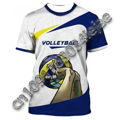 3D printed men's and women's volleyball T-shirts, quick drying, breathable, multifunctional outdoor