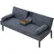 Modern Couch Sofa 3-Seater Upholstered Fabric Sofa for Small Living Room, Dorm, Small Spaces (Grey