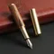 Vintage Brass Sandalwood Fountain Pen Portable Mini Pocket Business Office Writing Pens Stationery School Office Supplies