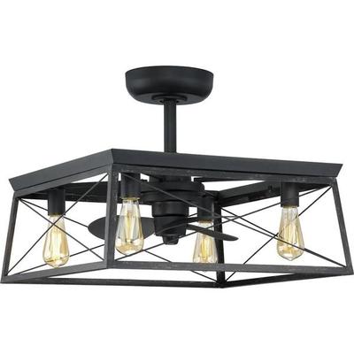 Progress Lighting 250257 - 22" Matte Black 3 Blade Remote Control Ceiling Fan (3-BLADE MATTE BLACK FARMHOUSE CEILING FAN (P250067-31M-WB))