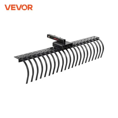 VEVOR Tow Behind Landscape Rake 60" Tow Dethatcher with 21 Steel Coil Tines Lawn Dethatcher Rake