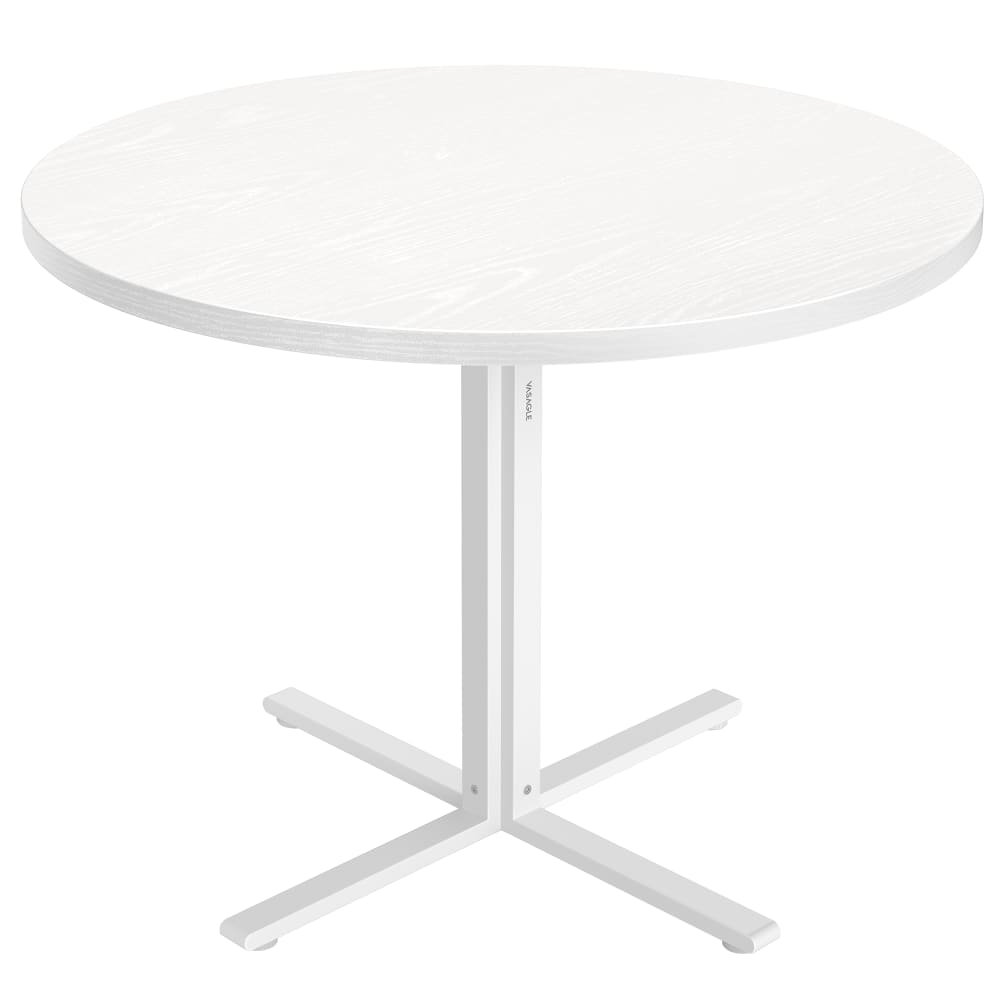 Table de cuisine pour 4 personnes 80 cm de diamètre blanc neige