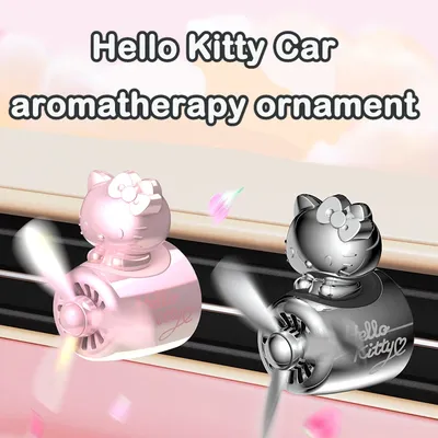 Hello Kitty Car Air Decor Freshener Cute Airplane Shape Vent Clip Refillable Aromatherapy Diffuser No-Leak Design for Women Girl