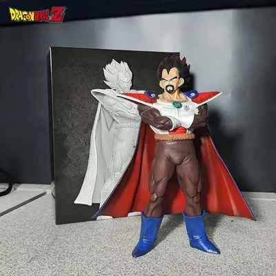 29cm Anime Dragon Ball Saiyan King Vegeta Vegetaiii Cloak Series Standing Figure Figurine Model