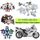 VTEC VFR800 Set carrozzeria bianco non verniciato per HONDA 2002-2013 VFR 800 02-13, kit carenatura ABS moto