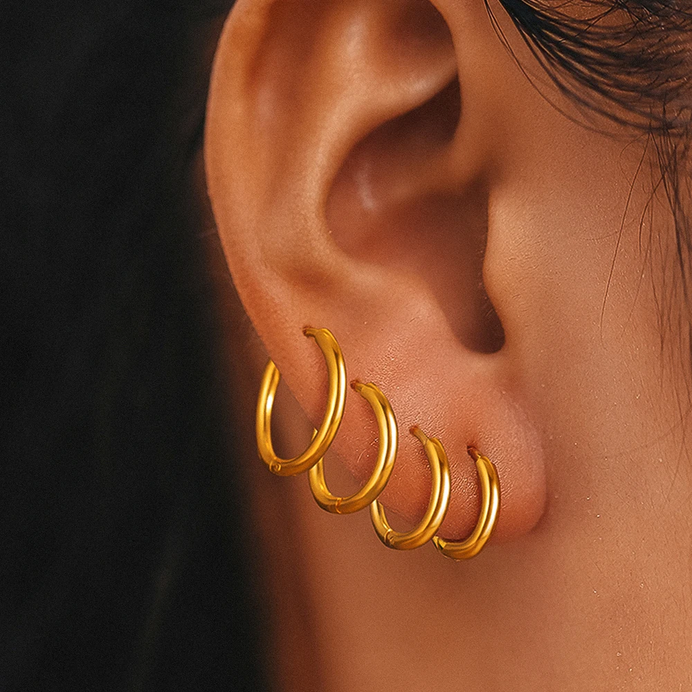 DOTIFI 6pcs Stainless Steel Earring Hoop Women Earrings Korean Earrings Hoop Earring for Women Female Earring Wholesale Jewelry