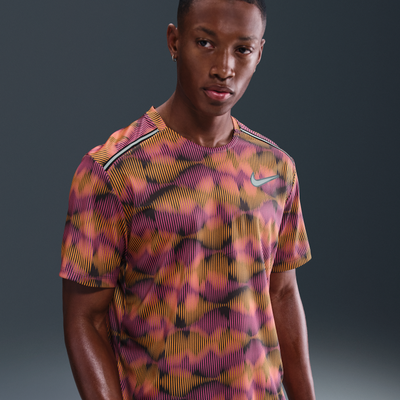 Nike Miler Men's Short-Sleeve Running Top - Grey - Polyester