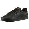 Sneaker TOMMY HILFIGER "TH COURT LTH DETAIL ESS", Herren, Gr. 48, schwarz (schwarz uni), Leder, Lederimitat, unifarben, sportlich, Schuhe, Freizeitschuh, Halbschuh, Schnürschuh mit seitlichem Logoschriftzug