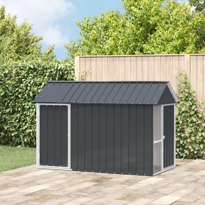 Vogelvoliere Anthrazit 112x215x141 cm Stahl vidaXL539123