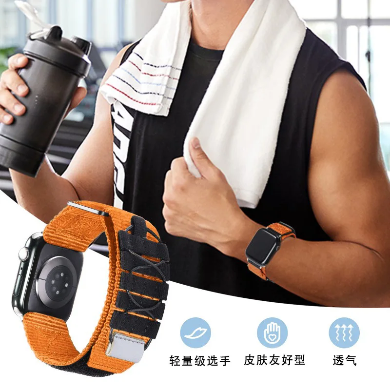 Nylon-Sportuhrenarmband für Apple Watch Ultra 2 Band S10 46 mm 42 mm 45 mm 40 mm 41 mm 44 mm Armband für iWatch Serie 9 8 7 6 SE 5 4 Image