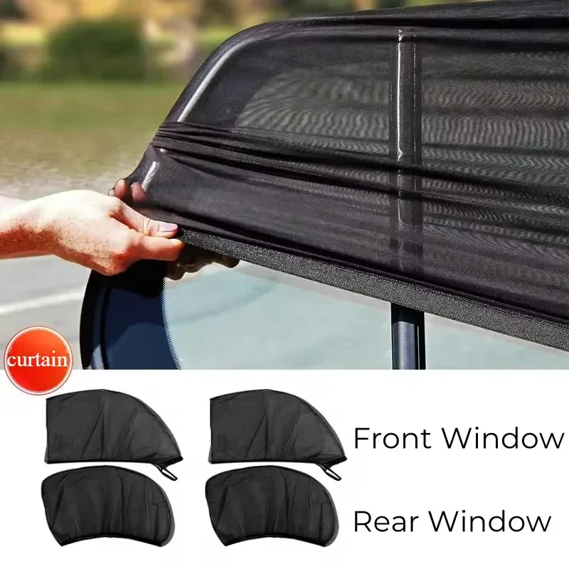 2PC Auto Universal Sonnenschirm UV Schutz Anti-moskito Bildschirm Fenster Blackout Seite Vorhang Schutz Fenster Film Zubehör