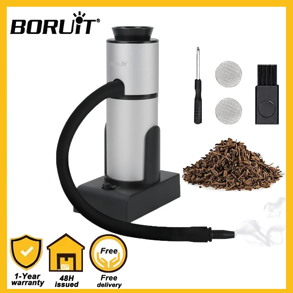 BORUiT Tragbarer Kaltrauchgenerator für Lebensmittel, molekulare Küche, Räucherpistole, Fleisch, Räucherei, Kochen für Küche, Grill, Räucherofen, Holz Image