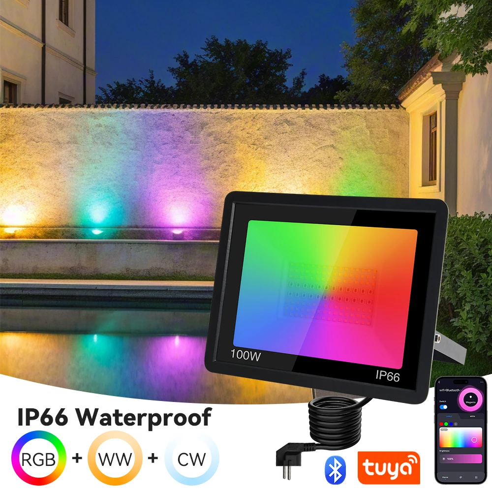 LED RGB Flutlicht TUYA Smart APP Control Spotlight Im Freien Wasserdichte IP65 Flutlicht Garten Party RGB Atmosphäre Beleuchtung Lampe
