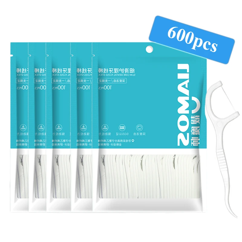 100/300/600 stücke reinigung zähne zahnseide zähne sticks mundpflege hygiene zahnstocher Polyethylen zahnseide Image