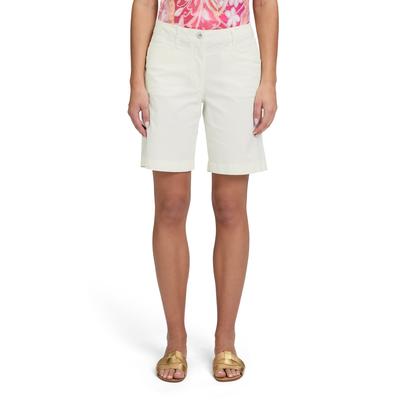 Stoffhose BETTY BARCLAY "Betty Barclay Sommerhose mit Eingrifftaschen", Damen, Gr. 40, Normalgrößen, weiß (rohweiß), Obermaterial: 97% Baumwolle, 3% Elasthan., Basic, relaxed fit kurz, Hosen, Taschen Image