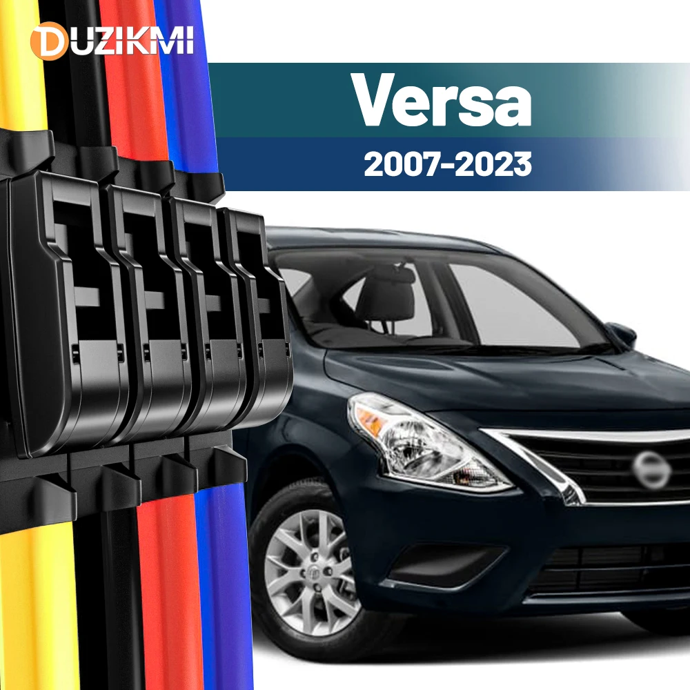 Für Nissan Versa 2007-2023 2013 2014 2015 2016 2017 2018 2019 2020 2021 2 Stück Frontscheibe Scheibenwischerblätter Rot Blau Image