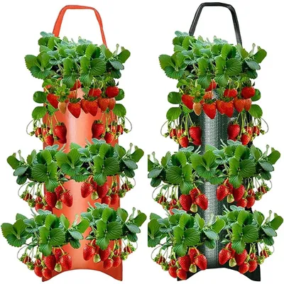 4/6/8/10-Hole Hanging Planting Bag Fabric Pouch For Plant Aeration & Growth Easy Harvesting Of Image