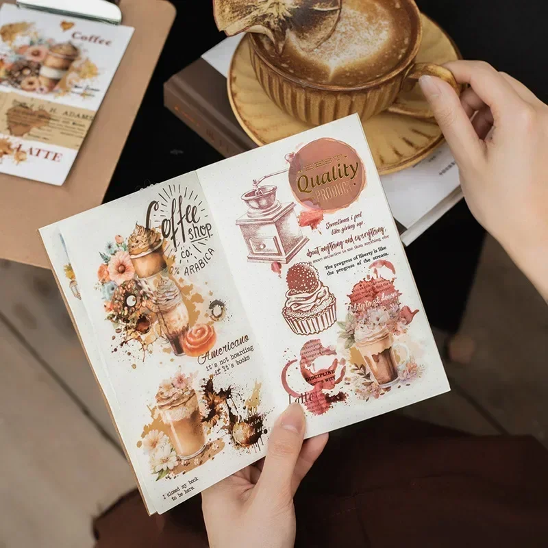 Aroma Chronicles 6-Style PET-Klebeband-Set mit Kaffeeflecken-Collage-Themen aus der Serien Coffee Memories Image