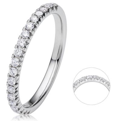 Diamantring ONE ELEMENT "0.33 ct Diamant Brillant Memoire Ring aus 585 Weißgold" Gr. 54, silber, Fingerringe, Damen, 54, Weißgold 585-Diamanten, Weißgold 585, Diamanten, Damen Gold Schmuck Memoire Image