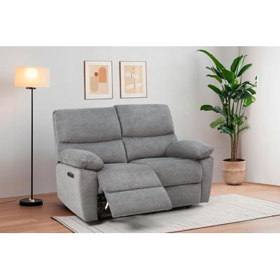 2-Sitzer HOME AFFAIRE "LANNOY, mit manueller o. elektrischer Relaxfunktion in beiden Sitzen.", grau (anthrazit), B:146cm H:96cm T:94cm, Sofas, Elektrische Variante mit USB A/C. Federkern, Webstoff Image