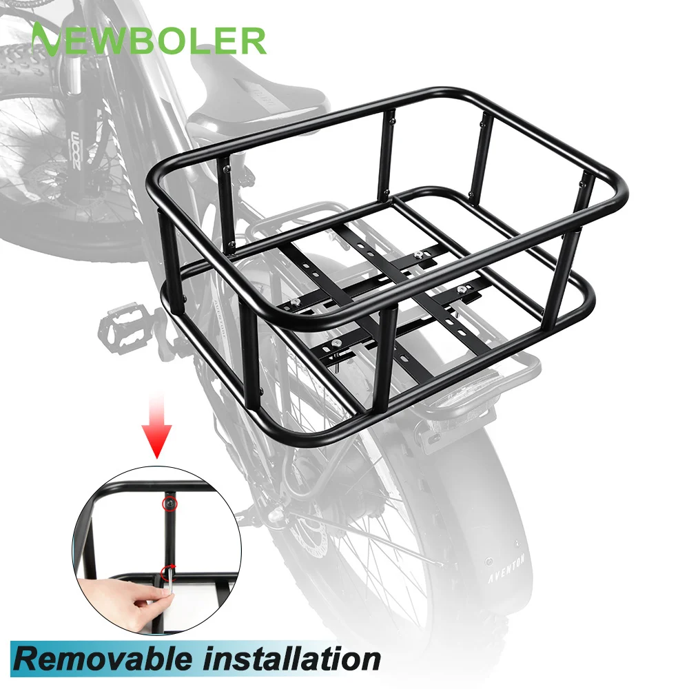 NEWBOLER E-Bike-Heckkorb, abnehmbarer Fahrradkorb mit großer Kapazität, Fahrradträger, Taschen, Outdoor, Reisen, Einkaufen, Gepäckträger Image