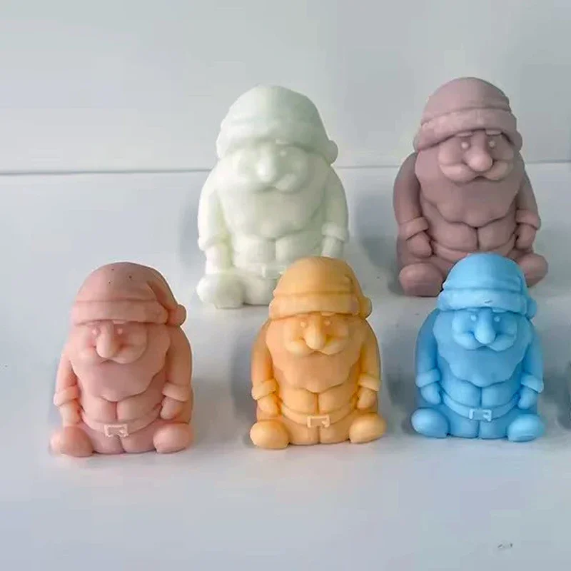 3D Santa Claus Kerze Silikon Form DIY Weihnachten Geschenk, Der Werkzeug Handgemachte Handwerk Harz Gips Zement Form Urlaub Geschenk Image