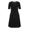 Strickkleid BOSS ORANGE "Fuart Premium Damenmode", Damen, Gr. M (38), N-Gr, schwarz (schwarz 001), Jersey, Obermaterial: 70% Viskose, 30% Polyester, unifarben, casual, tailliert ca. Mitte Oberschenkel, tiefer V-Ausschnitt, Halbarm eingesetzt...