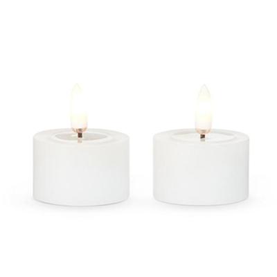 Luminesce 4559440 - 1.75" x 1" White Wax LED Tealights Candle with Timer (2 Pack)