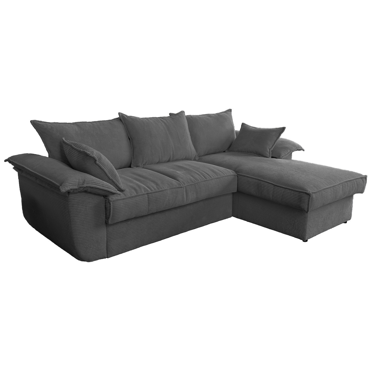 KAWOLA Sofa DAMETO Ecksofa Bettsofa Schlafsofa mit Stauraum Cord grau Recamiere rechts Image
