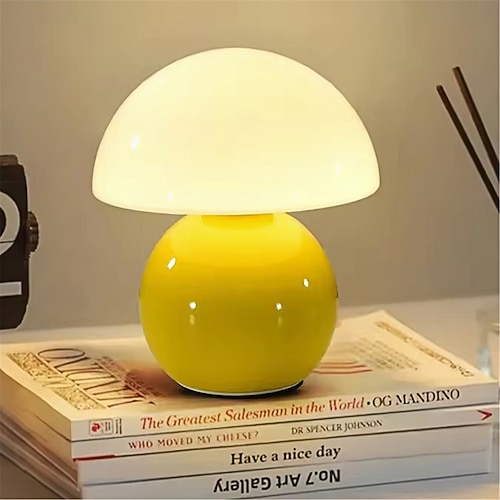 3-farbige Tischlampe Pilz, verstellbare Fernbedienung, Keramiklampe, Schlafzimmer-Nachttischlampe, cremefarbene Pilz-Tischlampe, Schlafzimmerdekoration, kleines Nachtlicht, Arbeitszimmerbeleuchtung, Image