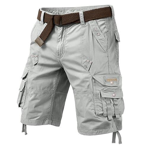 Herren Cargo-Shorts Caprihose Shorts Wander-Shorts Bein Kordelzug 6 Taschen Einfach Komfort Outdoor Lässig Täglich Urlaub Mode Wein Armeegrün Image