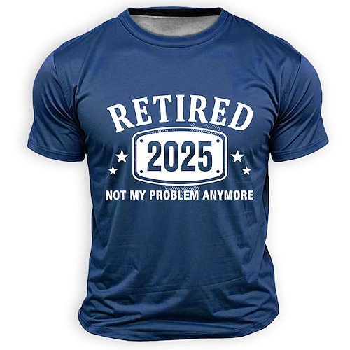 Herren T-Shirt Rentner 2025 Ist nicht mehr mein Problem Kurzarm Navy Blau Arbeits-Humor T-Shirt Image