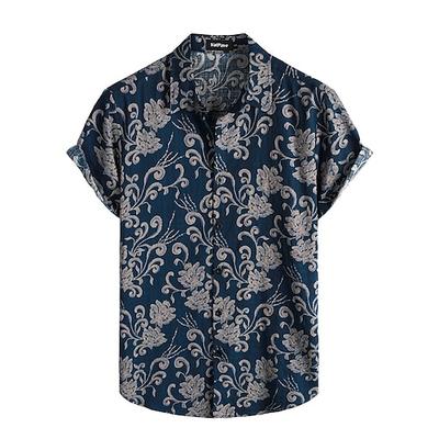 Retro Vintage Boho 1970er Hemd Hawaiihemden Hippie Blumen Herren Halloween Karneval Musikfestival Strandurlaub Retro-Mottoparty Erwachsene Hemd Image