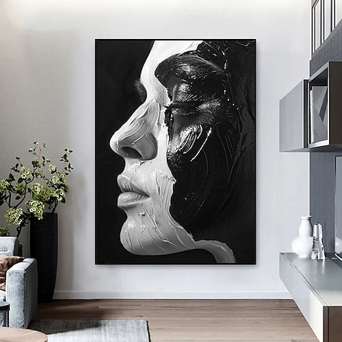 handgemaltes Wandkunst-Porträt einer Frau, Ölgemälde auf Leinwand, individuelles Vintage-Frauengemälde, Wohnzimmer-Wanddekor, moderne Wandkunst, Porträt, Ölgemälde, Heimdekoration, fertig zum Image