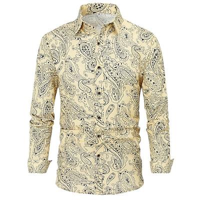 Retro Vintage Boho 1970er Hemd Hippie Ethnisch Susani Herren Halloween Karneval Straßentanz Retro-Mottoparty Festival Erwachsene Hemd Image