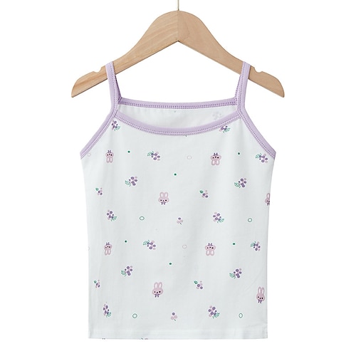 Kinder Mädchen Panzer Cartoon Outdoor Ärmellos Streetwear 4-12 Jahre Sommer Weiß Rosa Blau Image