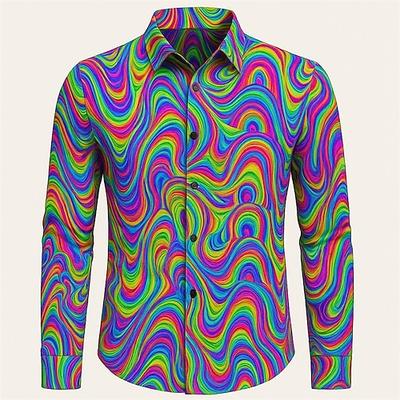 1970er Hemd Disco Psychedelisch Herren Halloween Karneval Pride Parade Pride-Monat Festival Erwachsene Hemd Image