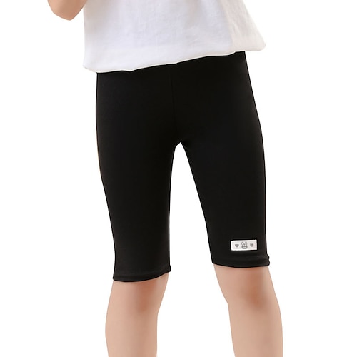 Kinder Mädchen Leggings Einfarbig Täglich Outdoor 4-12 Jahre Sommer Schwarz Weiß Rosa Image