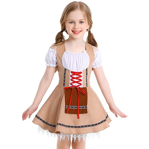 Oktoberfest Kleid Dirndl Dienstmädchen Bayerisch München Wiesn Mädchen Karneval Bier Festival Stoff im traditionellen Stil Image