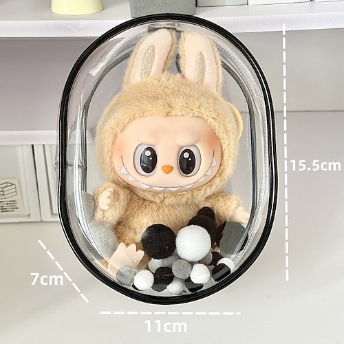 Schutztasche ForLabubu für 17 CM Puppe CryingBaby Serie Transparente PVC-Hülle für 17 CM Puppe Displaybox ForLabubu Crying Again Plüsch Einfache Installation Schützen Sie Ihre Puppe
